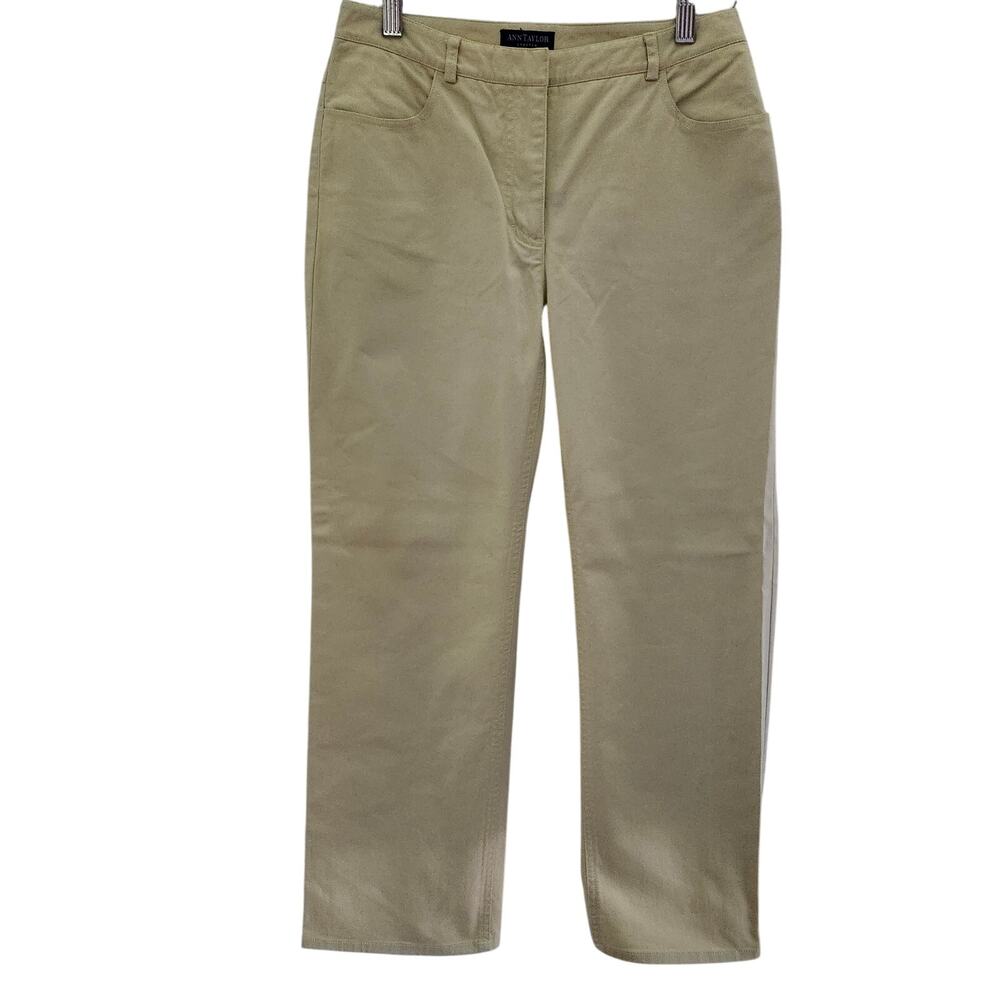 Ann Taylor Stretch Cotton Light Yellow Chinos Size 4